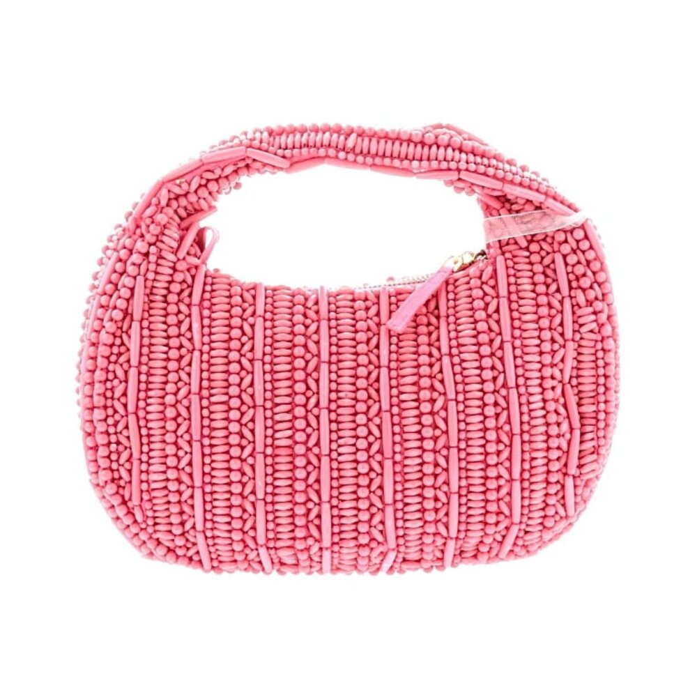 NWT Pink Beaded Handmade Shoulder & Handheld Satchel